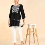 Black Cotton Kurti Top