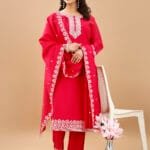 Embroidered Full Length Cotton Woven Women's Kurti