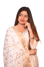 FELLORA Women's Cotton Rayon Embroidered Kurta Set with Banarasi Dupatta, Digital Print, Hand Work, Three Quarter Sleeve, Traditional Ethnic Wear, 3 Piece - Image 5