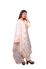 FELLORA Women's Cotton Rayon Embroidered Kurta Set with Banarasi Dupatta, Digital Print, Hand Work, Three Quarter Sleeve, Traditional Ethnic Wear, 3 Piece - Image 2